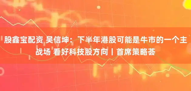 股鑫宝配资 吴信坤:下半年港股可能是牛市的一个主战场 看好科技股方向丨首席策略荟